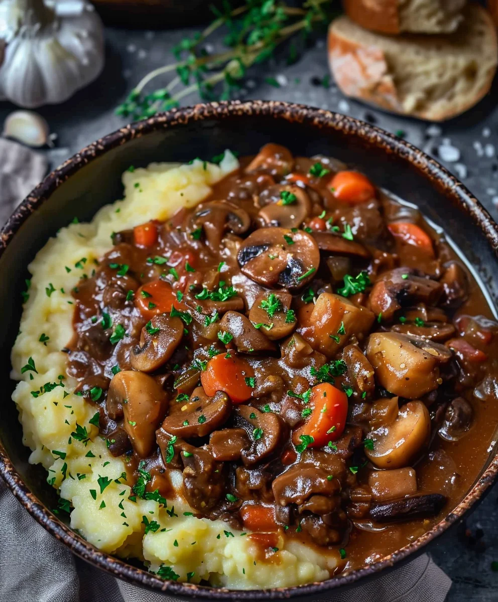 Herzhaftes Veganes Pilz Gulasch Bourguignon – Einfach Lecker