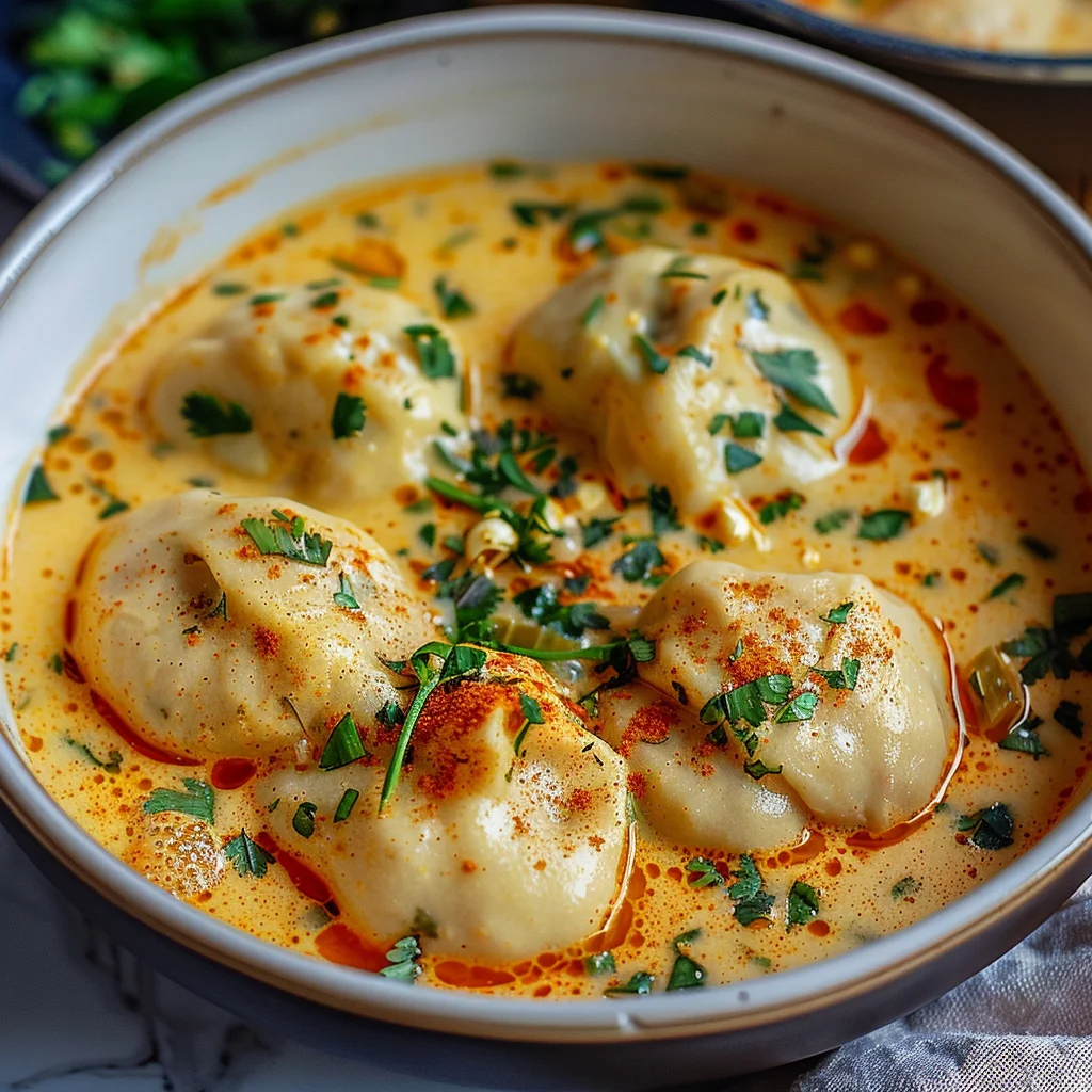 Exotische Kokos Curry Suppe mit Dumplings