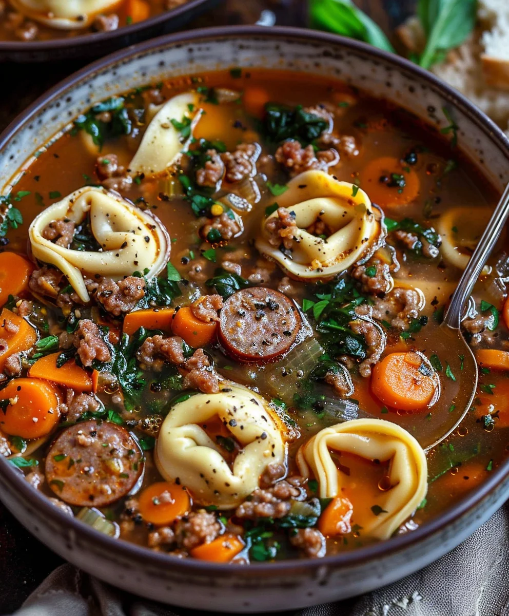 Wärmende Herbst Tortellini Suppe mit Wurst – Einfach Genießen