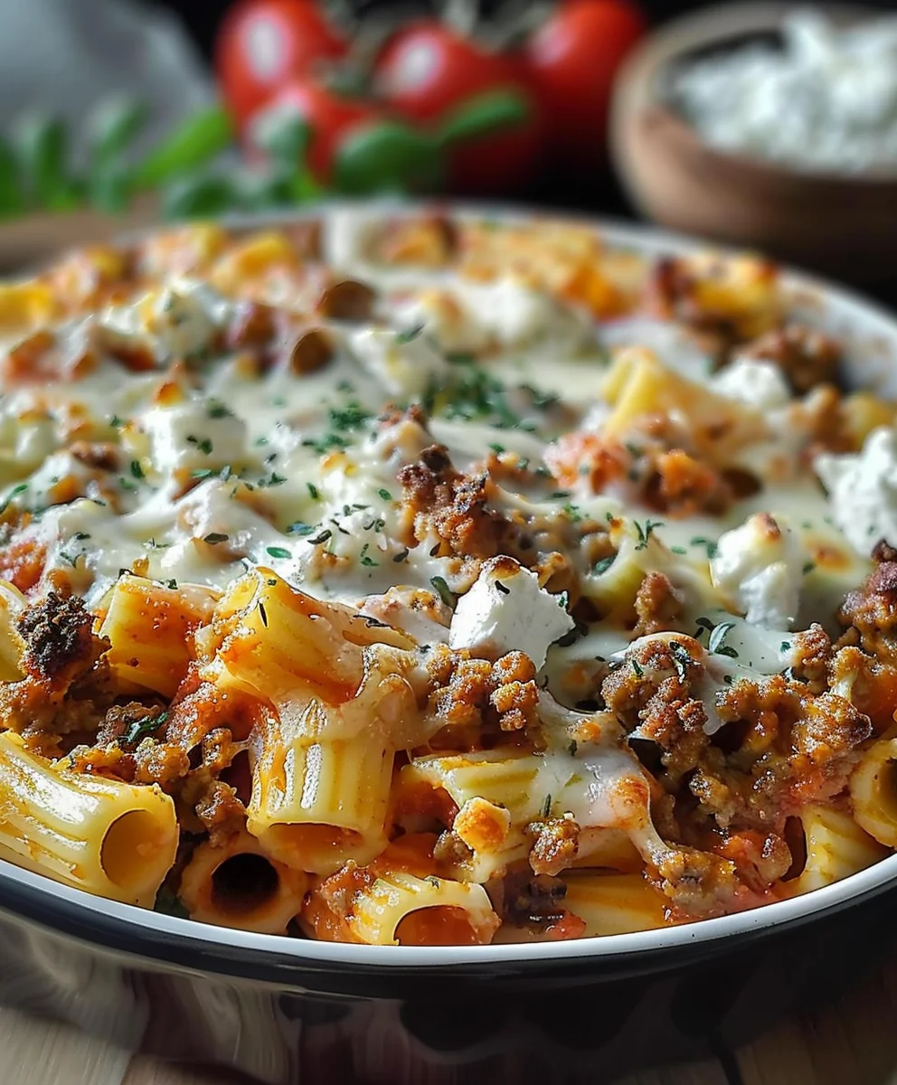 Nudelauflauf mit Feta & Rinderhackfleisch: Genuss pur!