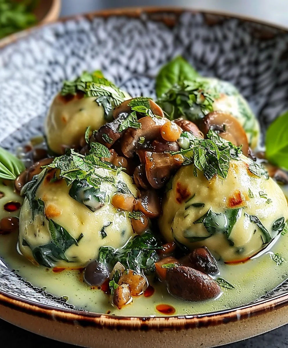 Spinatknodel Mit Pilzragout Ein Unglaublich Essenzielles Rezept Fur Personen