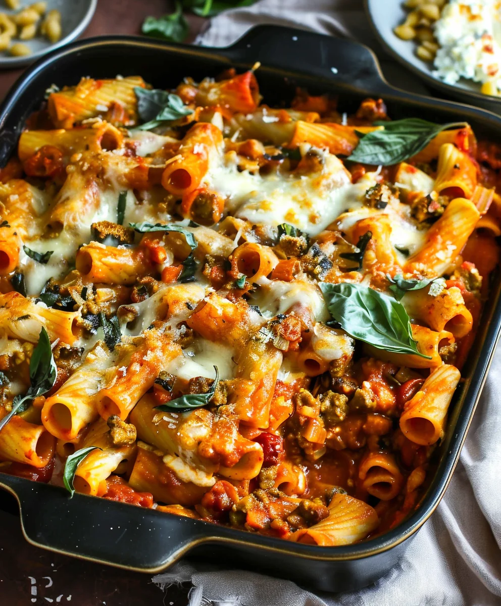 Herbstlicher Nudelauflauf: Kürbis, Tomate & Ricotta Traum