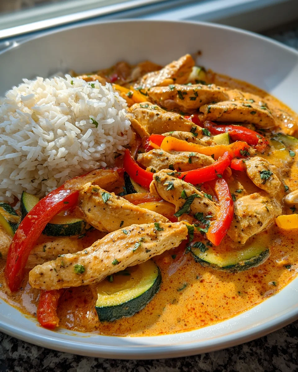 Cremiges Paprika Zucchini Hähnchen Rezept – Schnell & Lecker