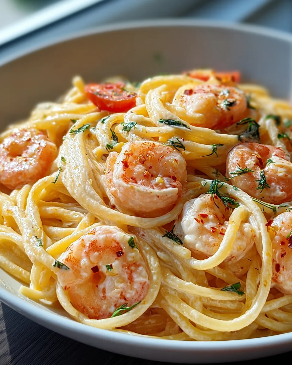 Spaghetti mit Garnelen in Frischkäsesauce – Schnell & Lecker