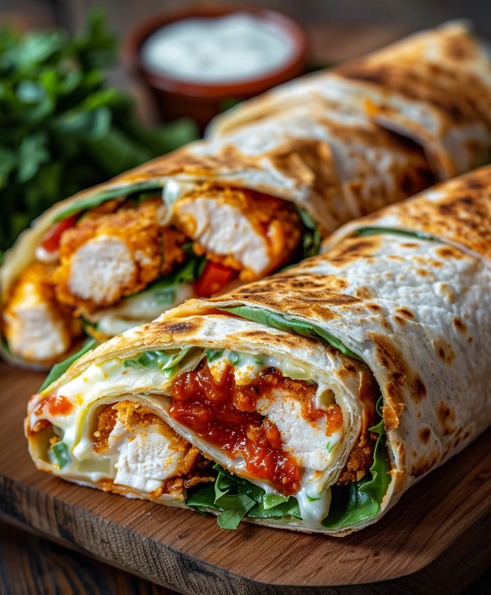Knusprige Air Fryer Hähnchen-Mozzarella Wraps