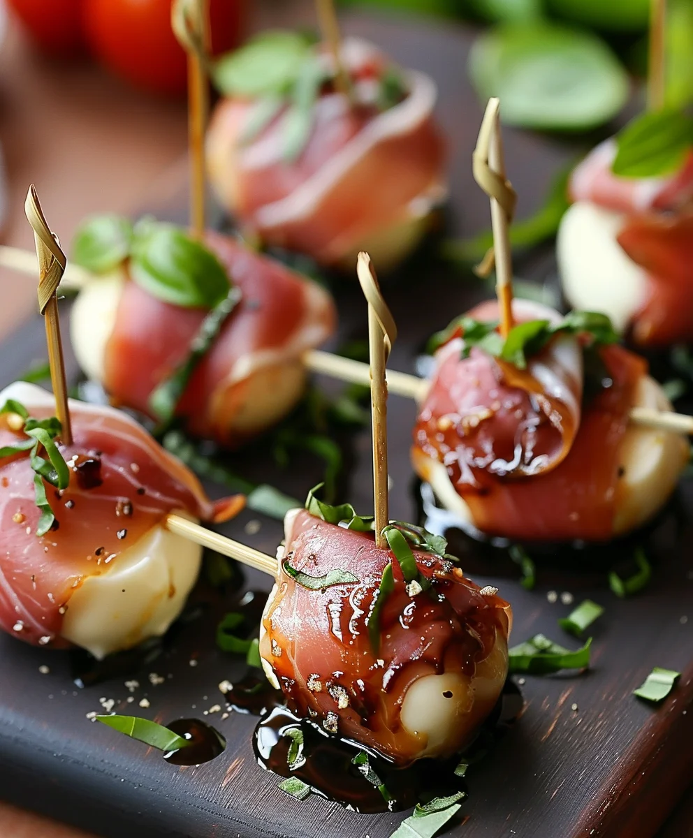 Zartschmelzende Beef Prosciutto Mozzarella Häppchen