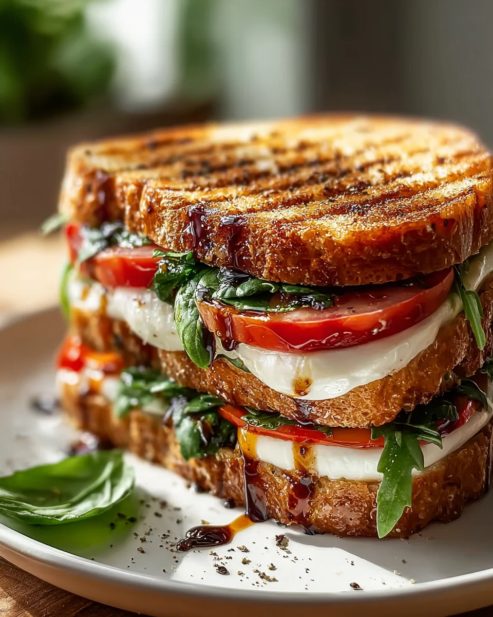 Aromatisch Gegrilltes Balsamico-Sandwich mit Käseschmelz