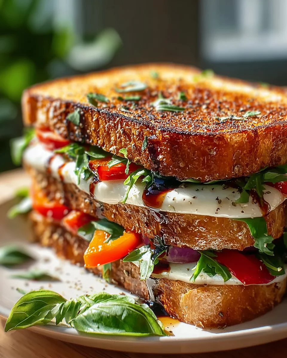 Aromatisch Gegrilltes Balsamico-Sandwich mit Käseschmelz
