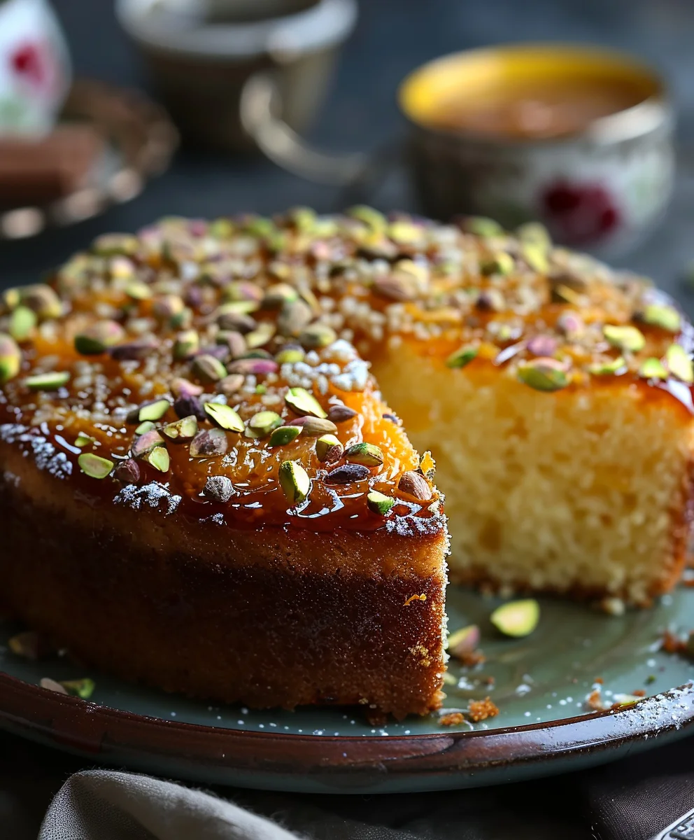 Köstlicher Kardamom Orangen Pistazien Tee Kuchen Rezept