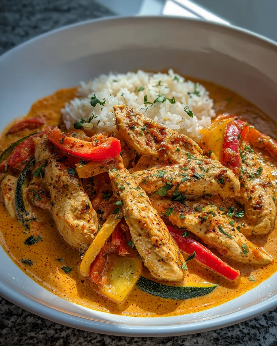 Cremiges Paprika Zucchini Hähnchen Rezept – Schnell & Lecker