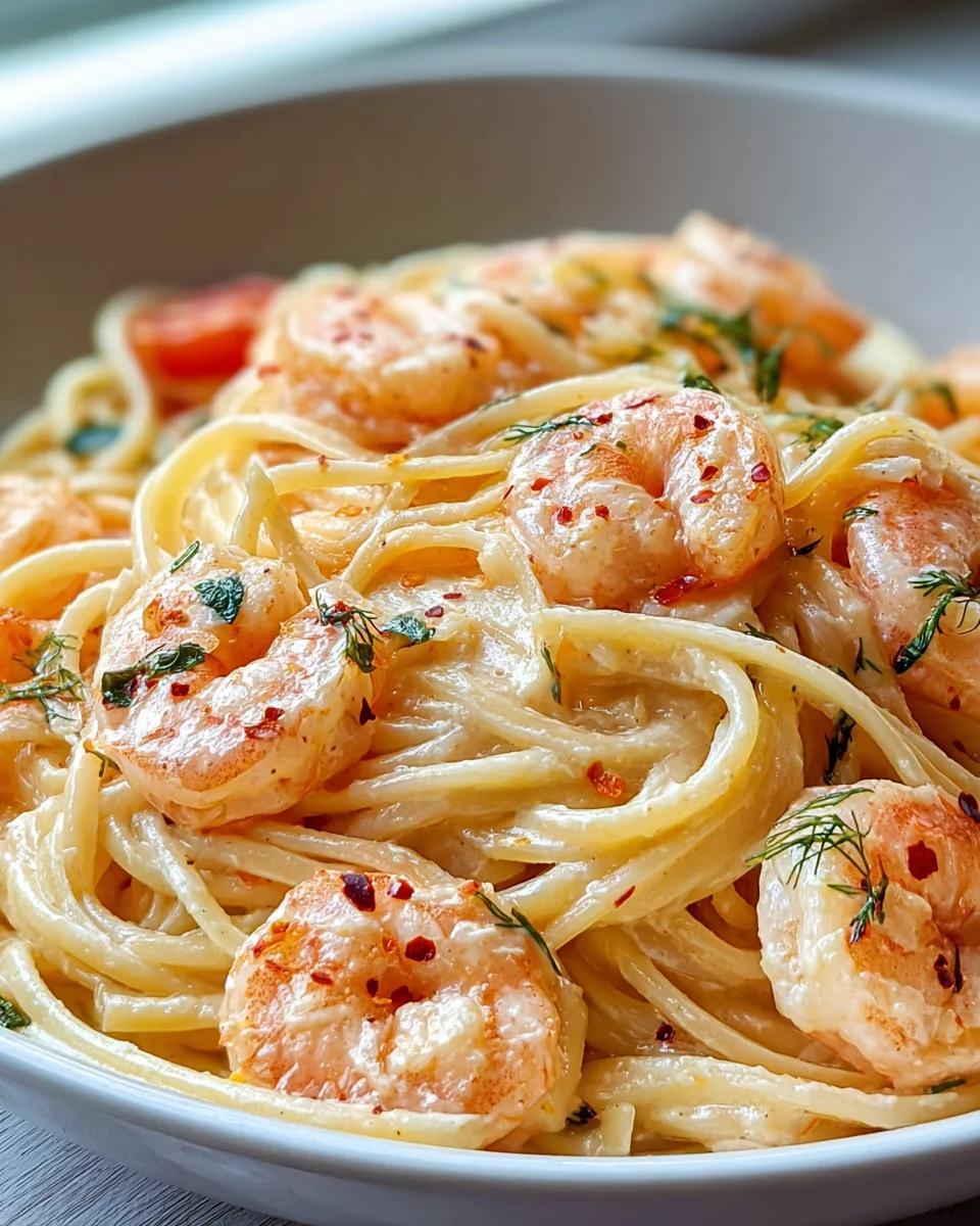 Spaghetti mit Garnelen in Frischkäsesauce – Schnell & Lecker