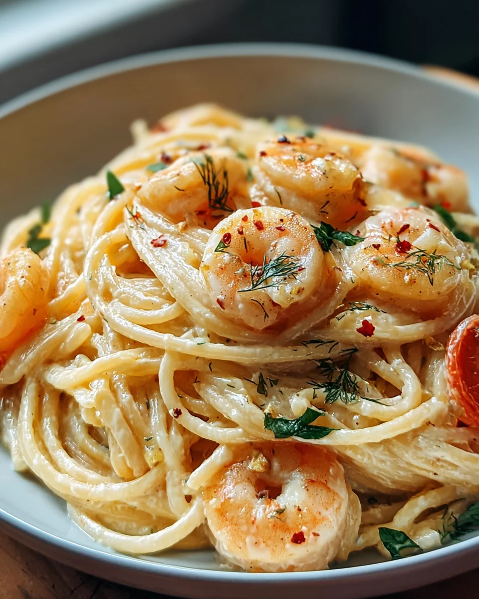 Spaghetti Mit Garnelen In Frischkäsesauce – Cremig & Lecker!