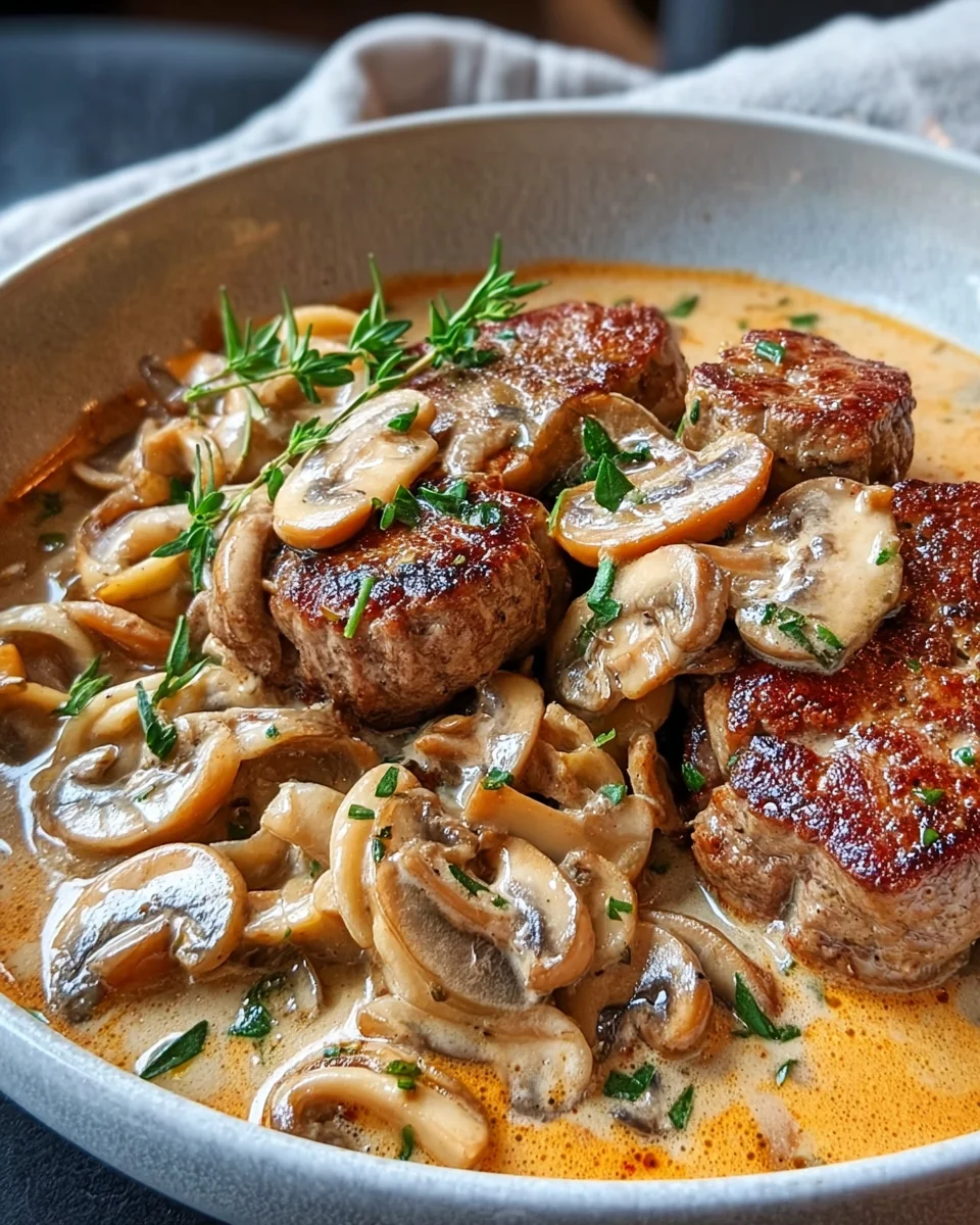 Zarter Filettopf vom Rind mit Champignons – Schnell & lecker