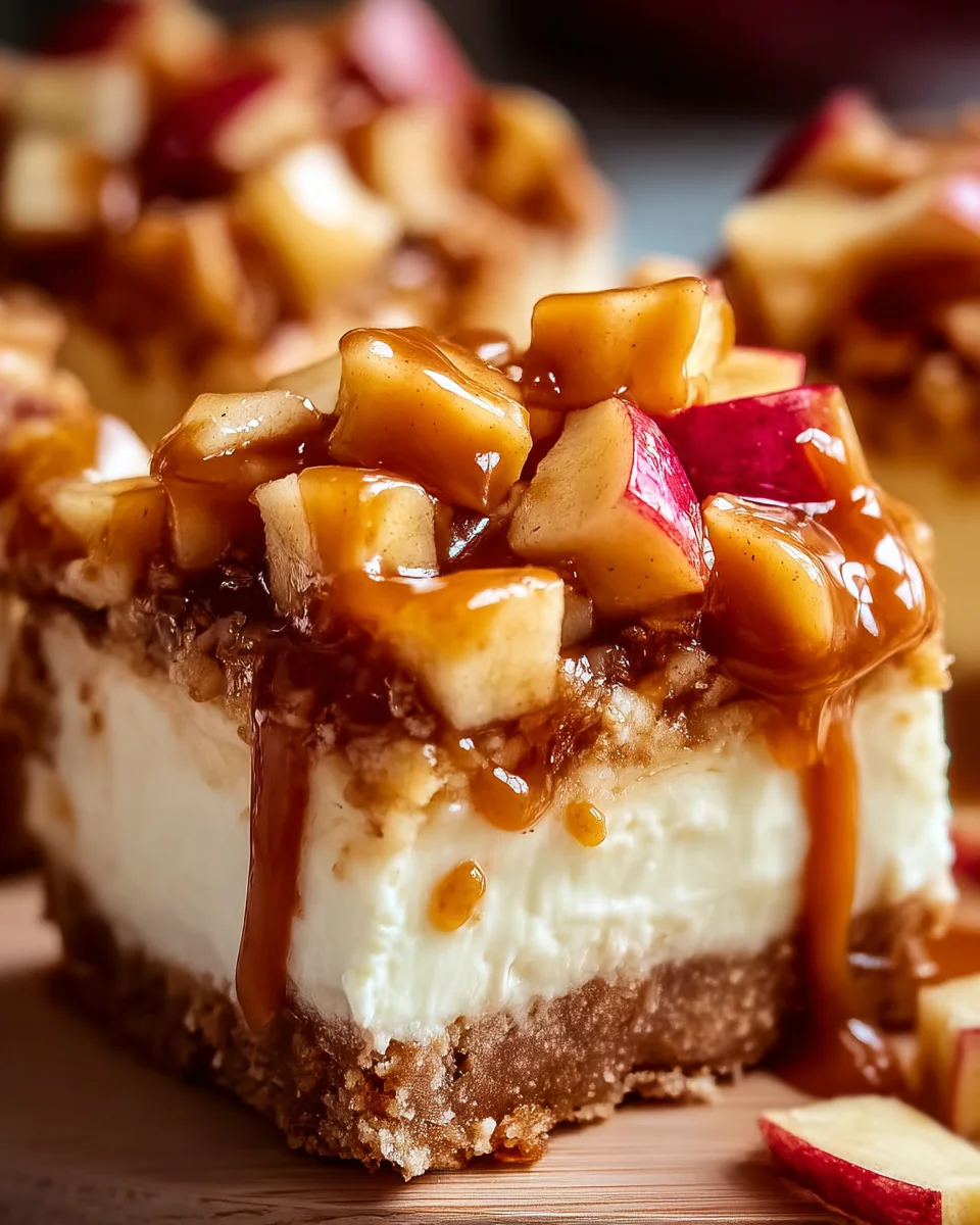 Himmlische Karamell Apfel Cheesecake Bars – Einfach backen!