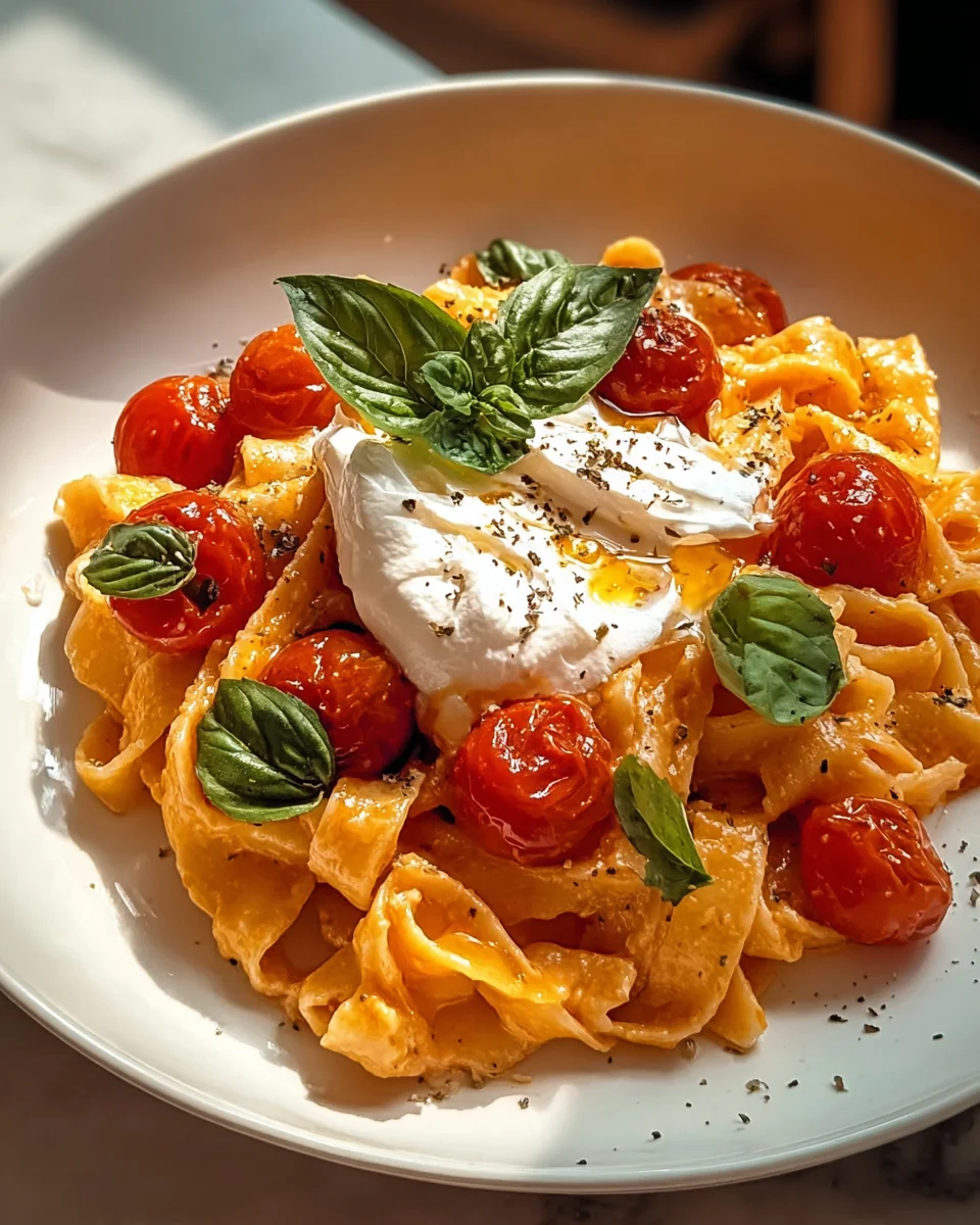 Köstliche Cremige Tomaten Burrata Pasta – Einfach & schnell