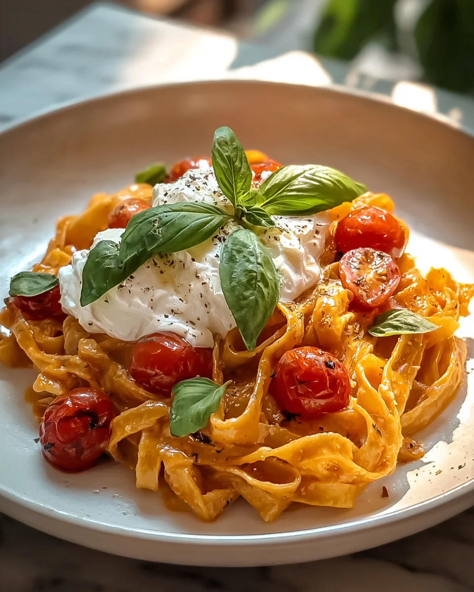 Köstliche Cremige Tomaten Burrata Pasta – Einfach & schnell