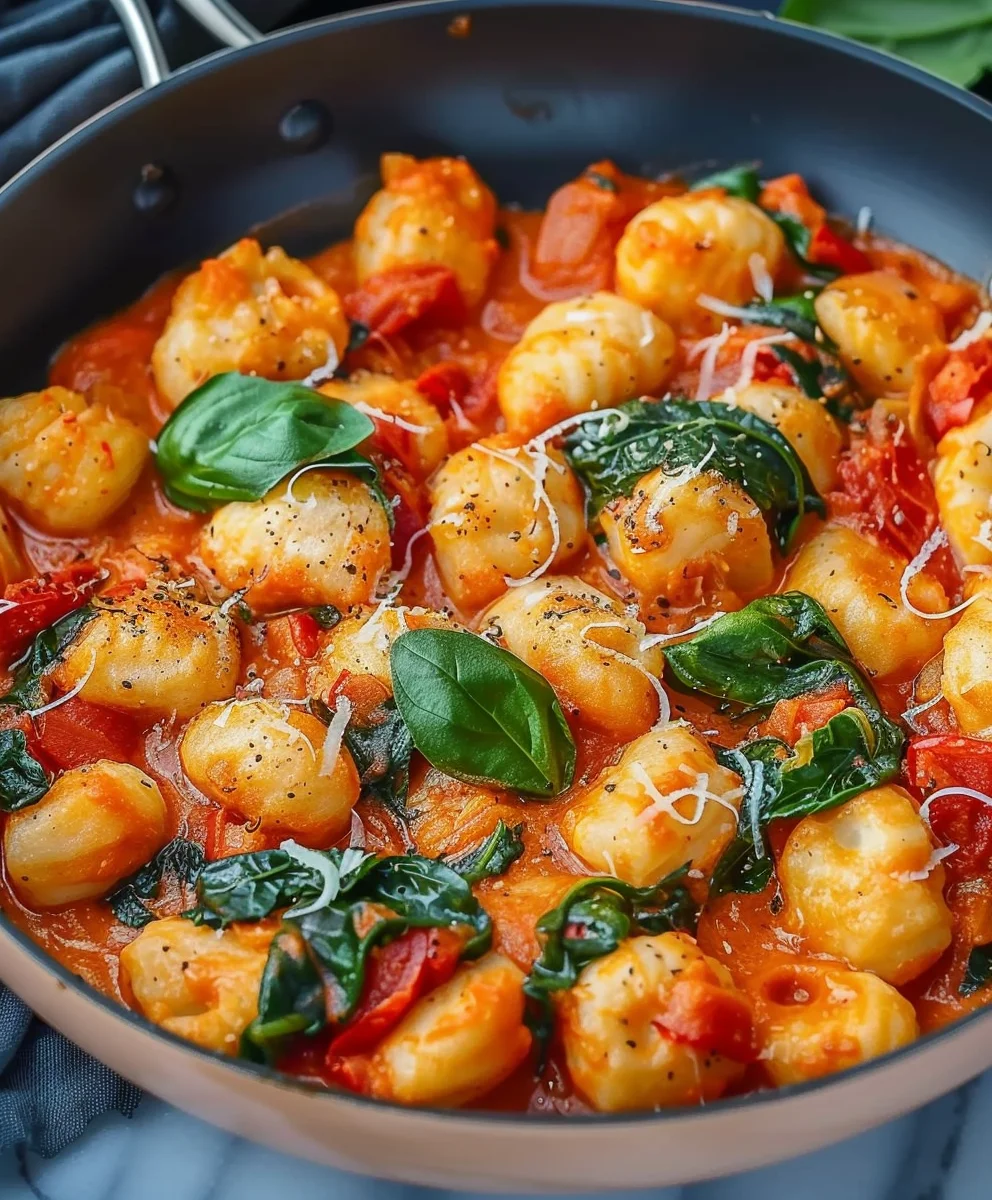 Ultimative Schnelle Gnocchi Pfanne: Tomate, Spinat in Minuten