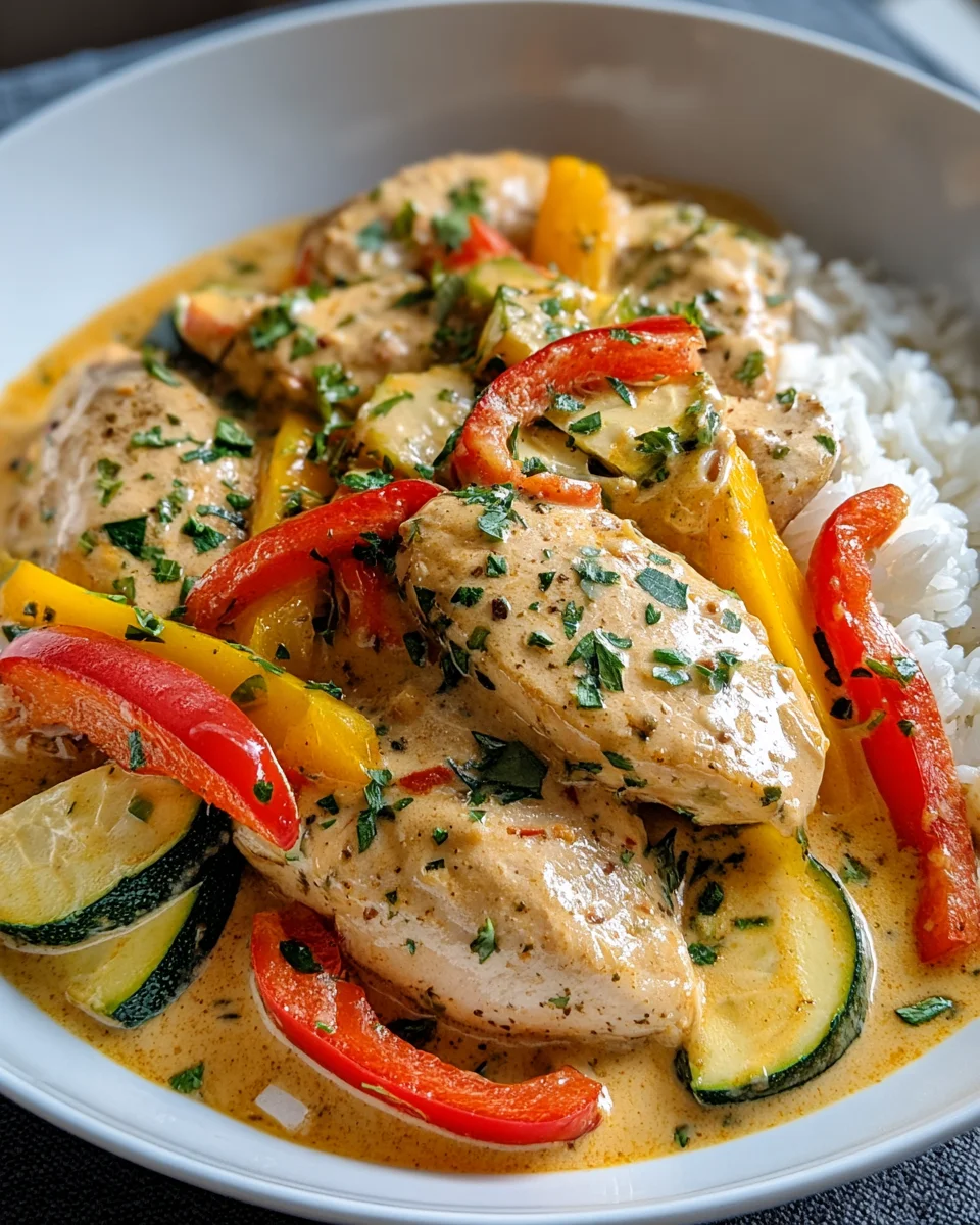 Paprika Zucchini Sahne Hähnchen: Dein cremiger Genuss!