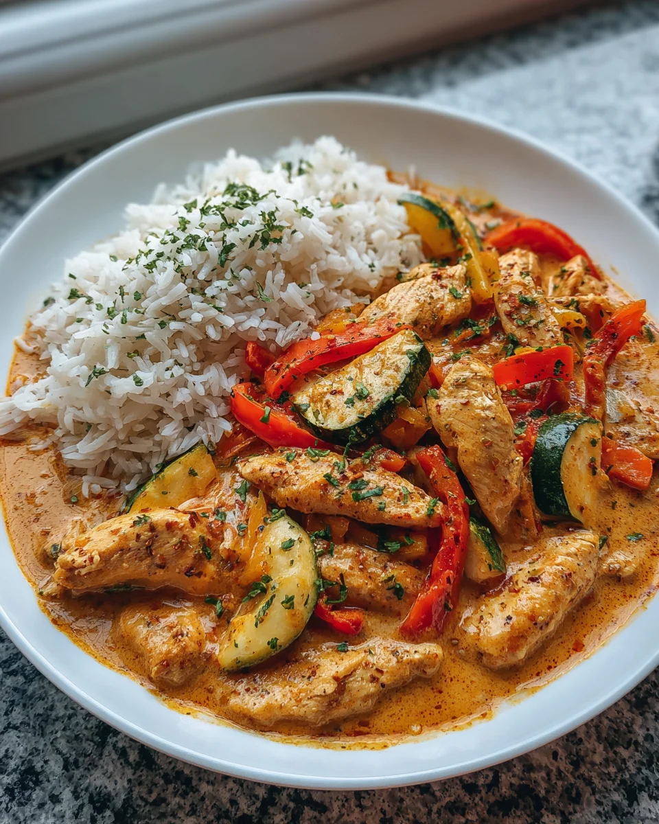 Cremiges Paprika Zucchini Hähnchen – Dein Lieblingsrezept!