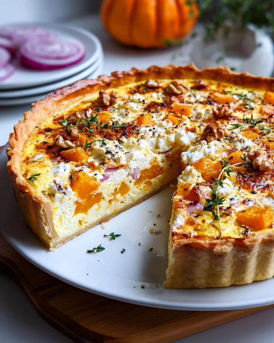 Kürbis Quiche mit Feta – Einfaches Rezept für Herbstgenuss!