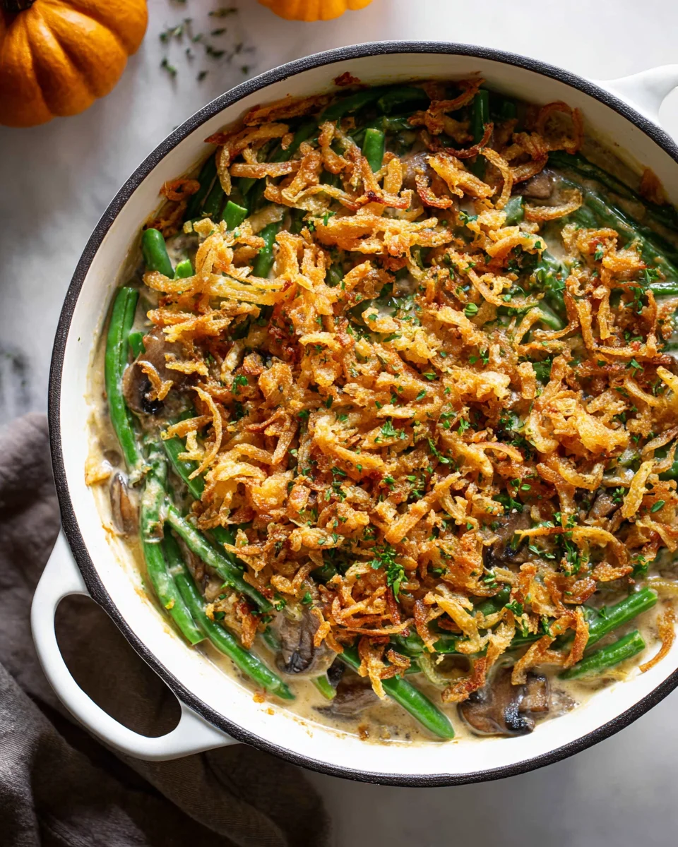 Vegane grüne Bohnen-Auflauf