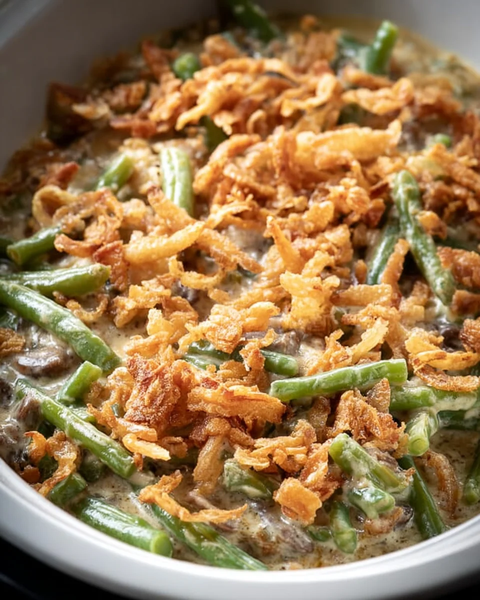 Easy Crock Pot Green Bean Casserole