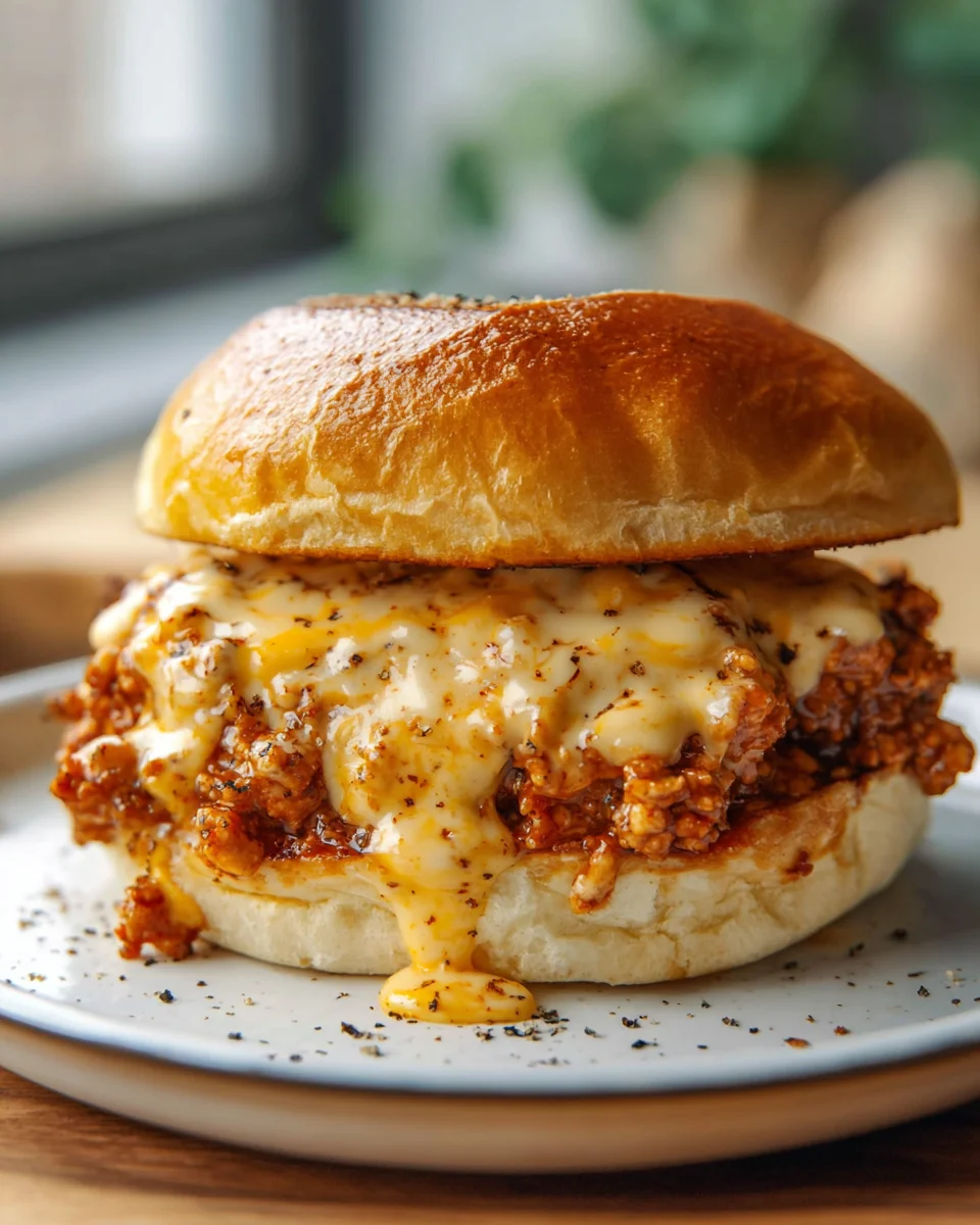 Cajun Chicken Sloppy Joes mit cremiger Käsesauce