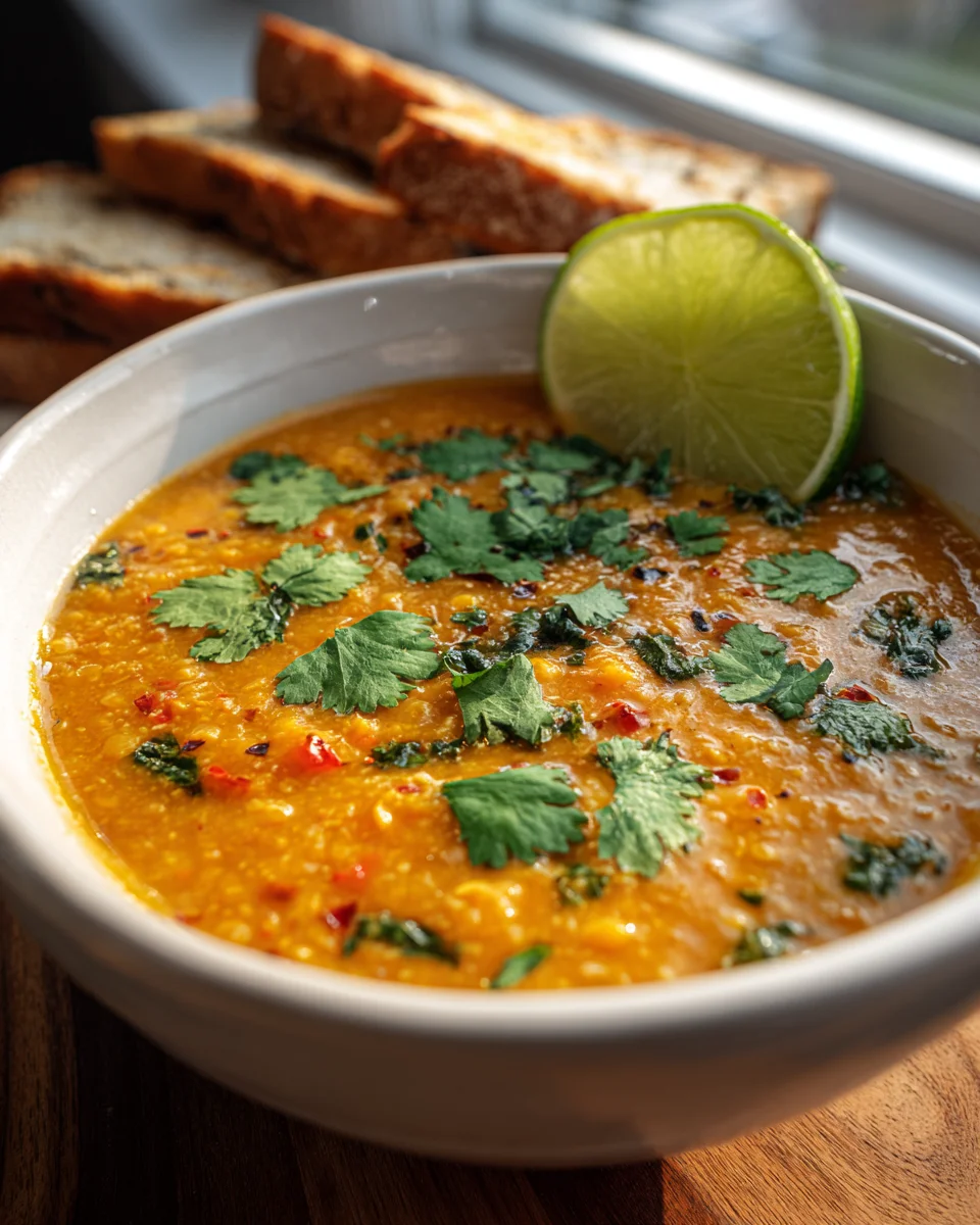 Cremige Thai Kokos Rote Linsensuppe: Vegan & Einfach