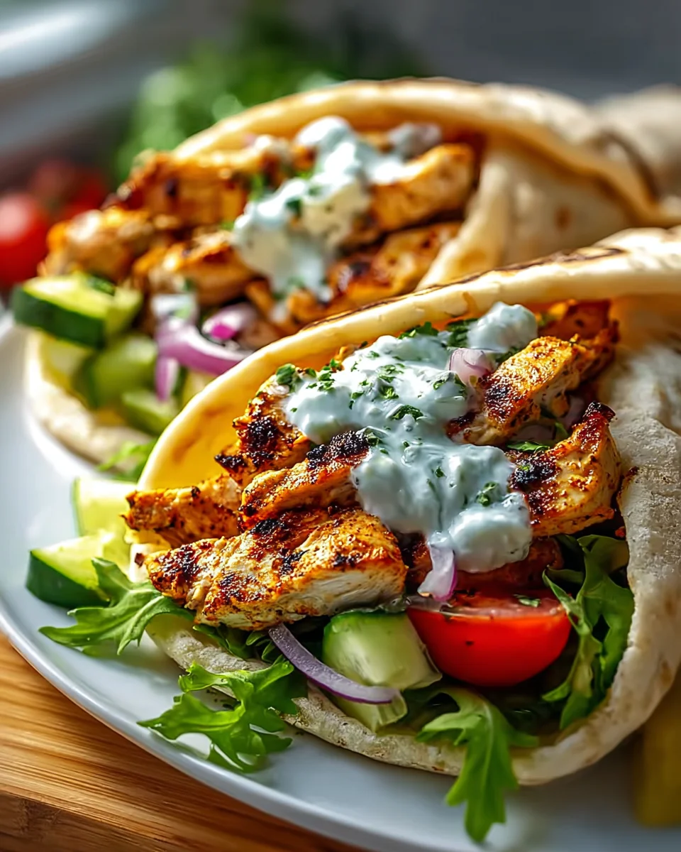 Genieße Mediterranes Hähnchen Gyros mit Feta-Tzatziki