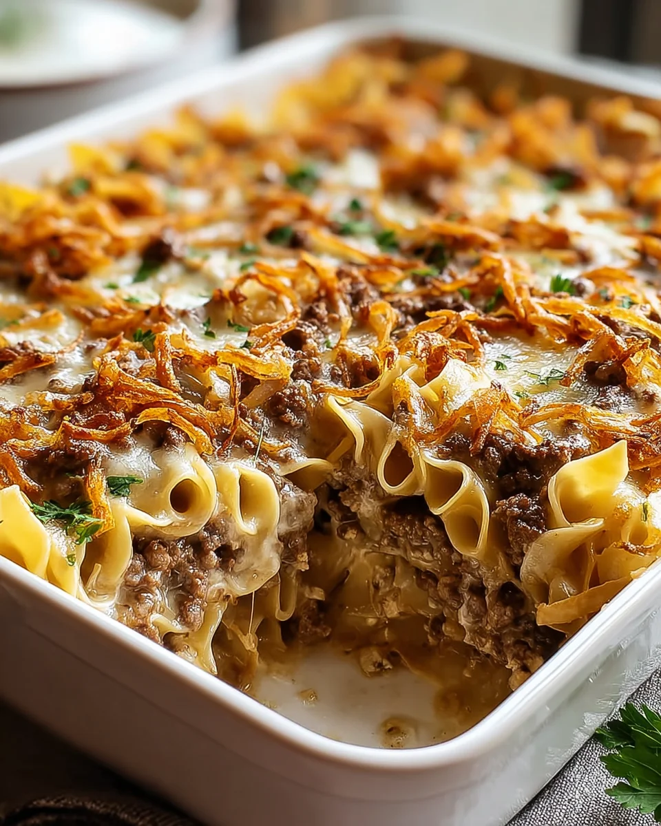 Französischer Zwiebel-Rindfleisch-Auflauf – Herzhaft und Lecker!