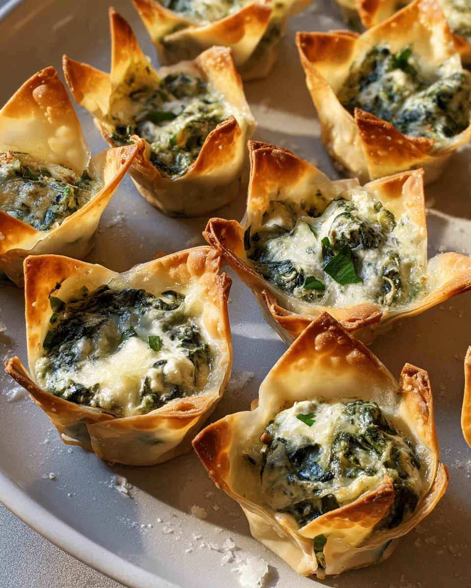 Köstliche Spinat-Artischocken-Wonton-Cups für jeden Anlass