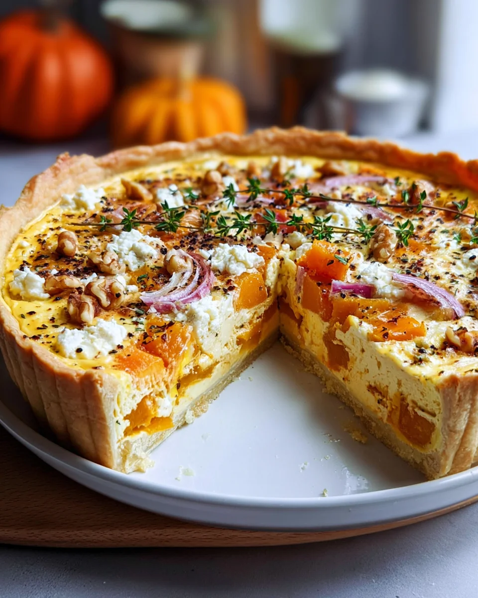 Kürbis Quiche mit Feta – Einfaches Rezept für Herbstgenuss!