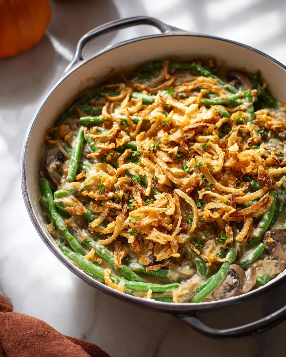 Leckere vegane grüne Bohnen-Auflauf für jeden Anlass