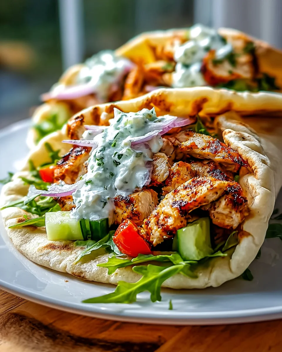 Genieße Mediterranes Hähnchen Gyros mit Feta-Tzatziki