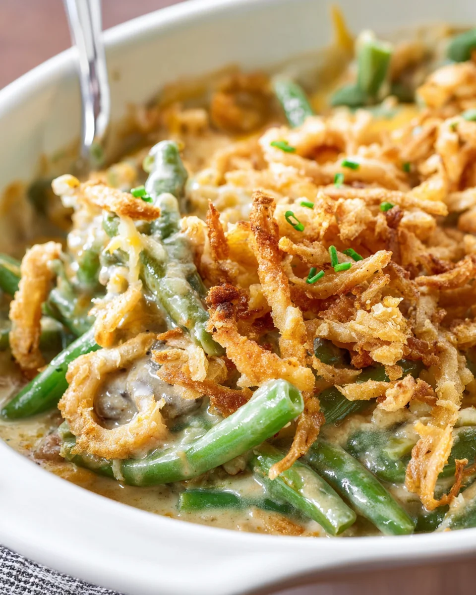 Klassische grüne Bohnenauflauf