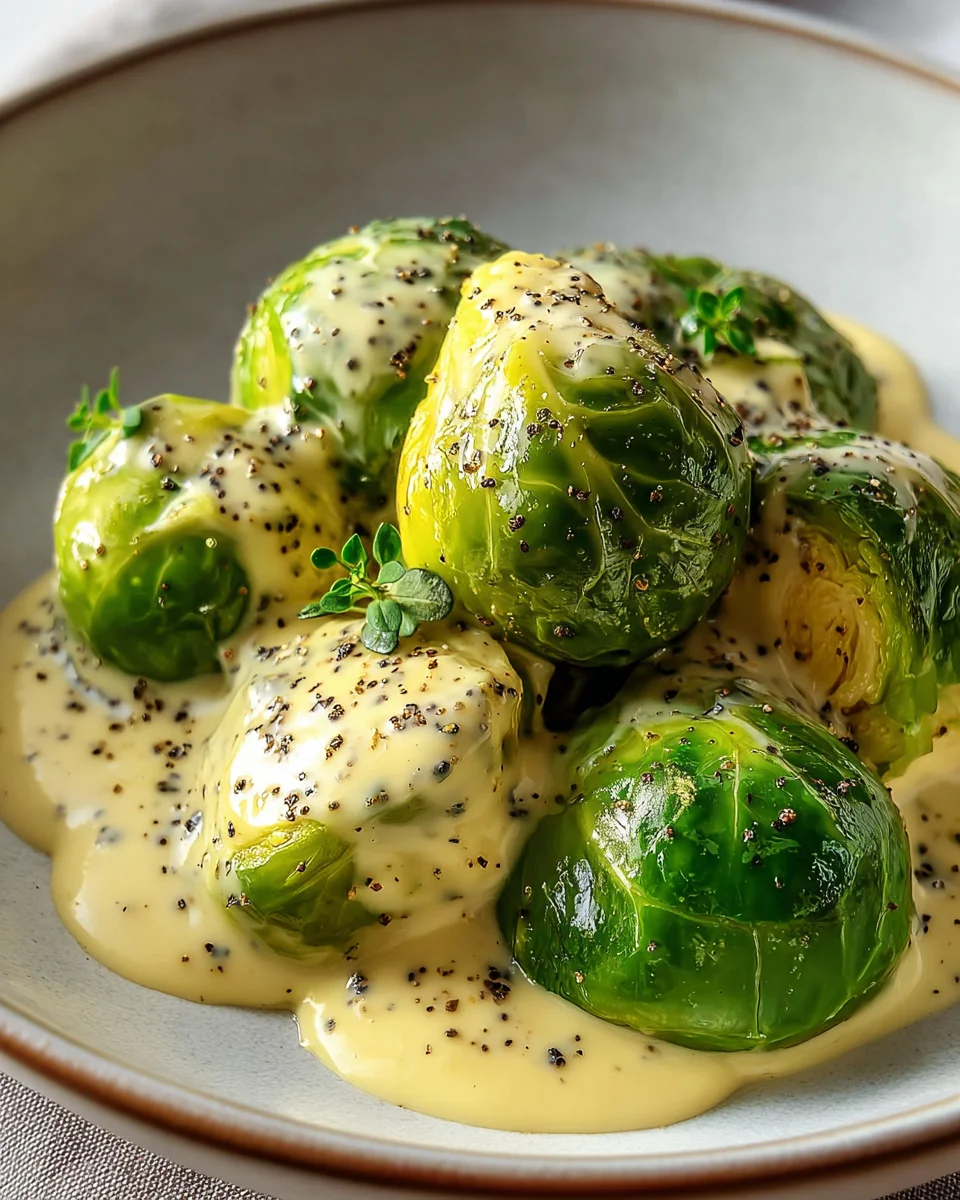 Rosenkohl in Frischkäse-Senfsauce