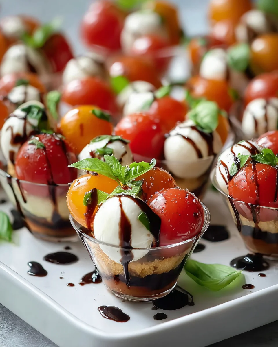 Weihnachts Mini Caprese Salat Cups – Festlicher Genuss!