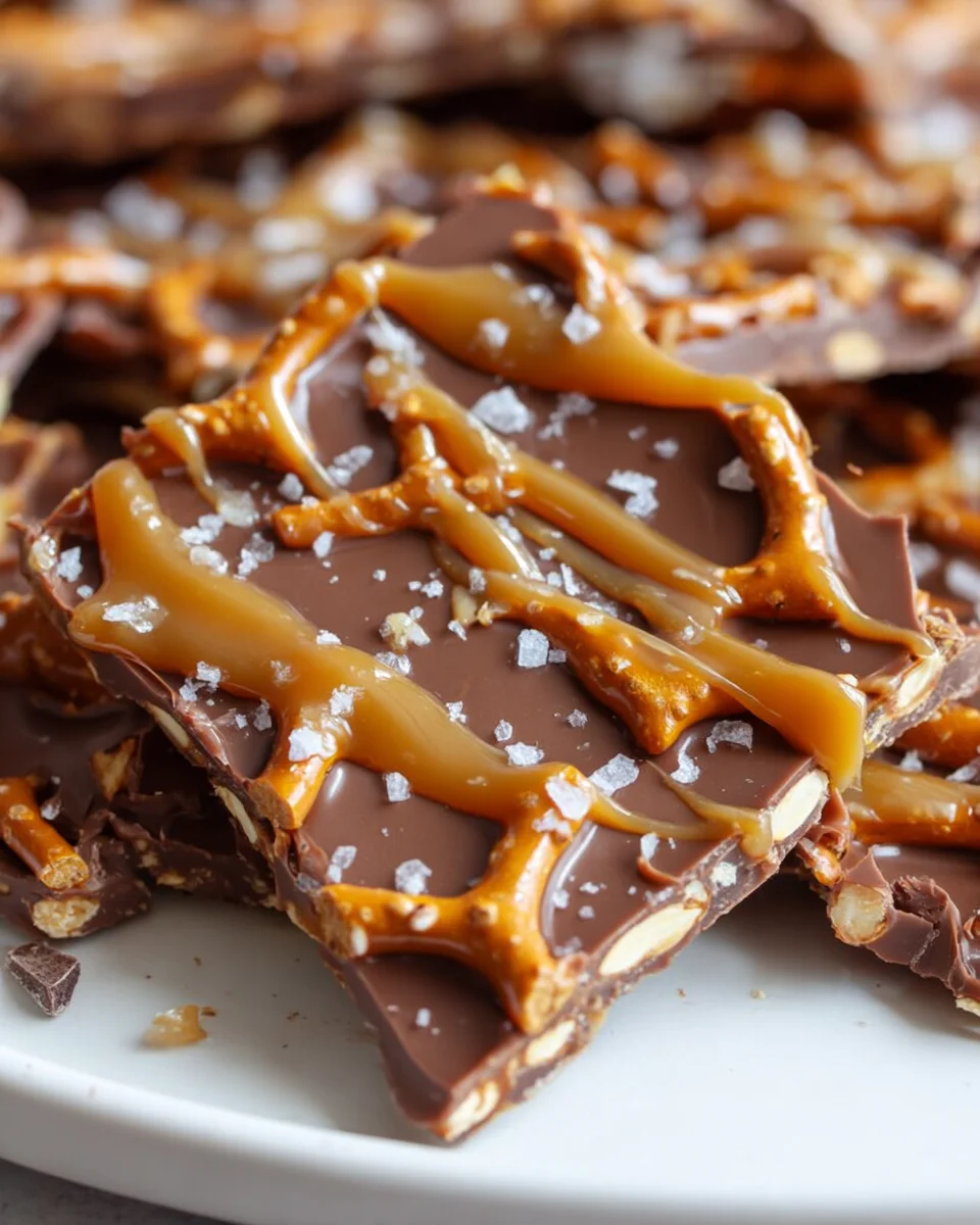 Salted Caramel Pretzel Bark: Süß-salzige Knusperfreude!