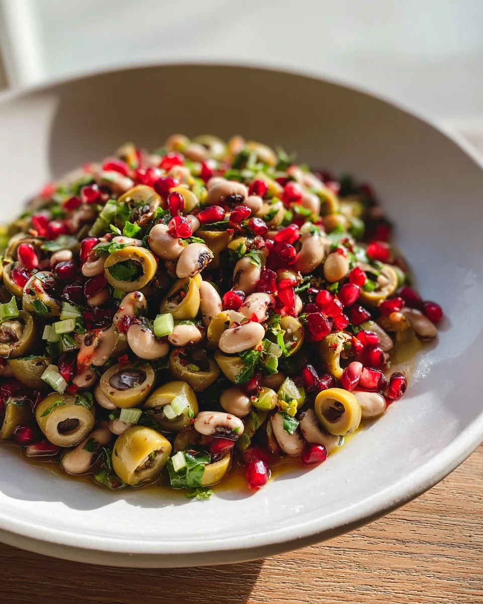 Oliven-Salat mit Black Eyed Peas