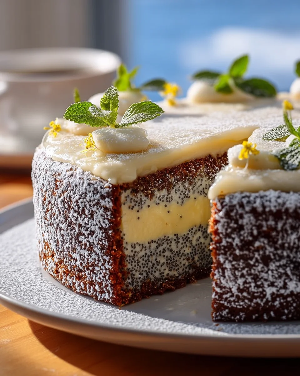 Himmlische Mohn Eierlikörtorte mit Mascarpone