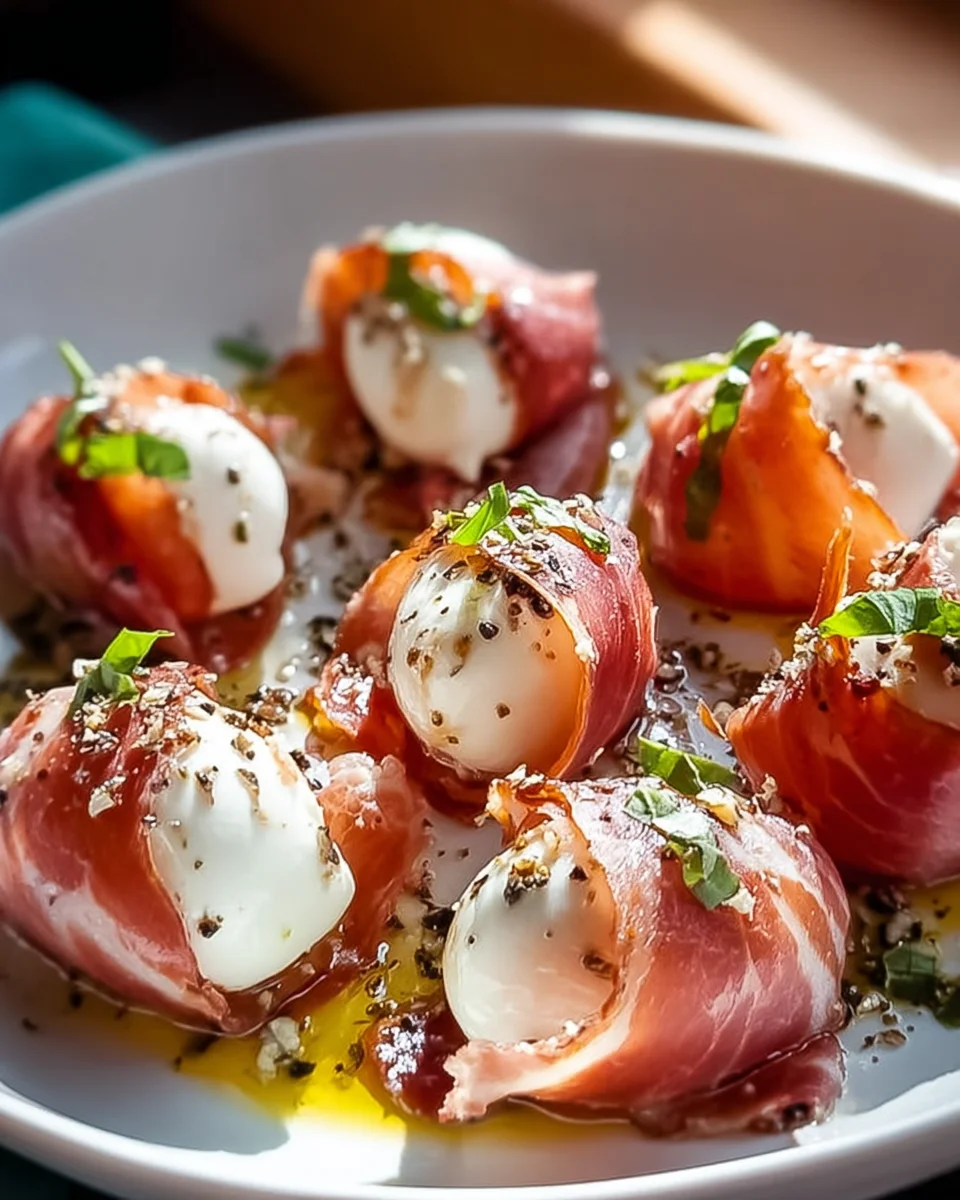 Rinderprosciutto & Mozzarella Bites: Einfaches Party-Rezept