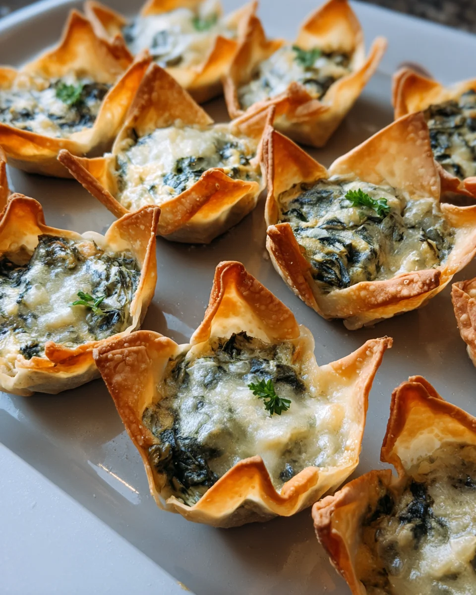 Köstliche Spinat-Artischocken-Wonton-Cups für jeden Anlass