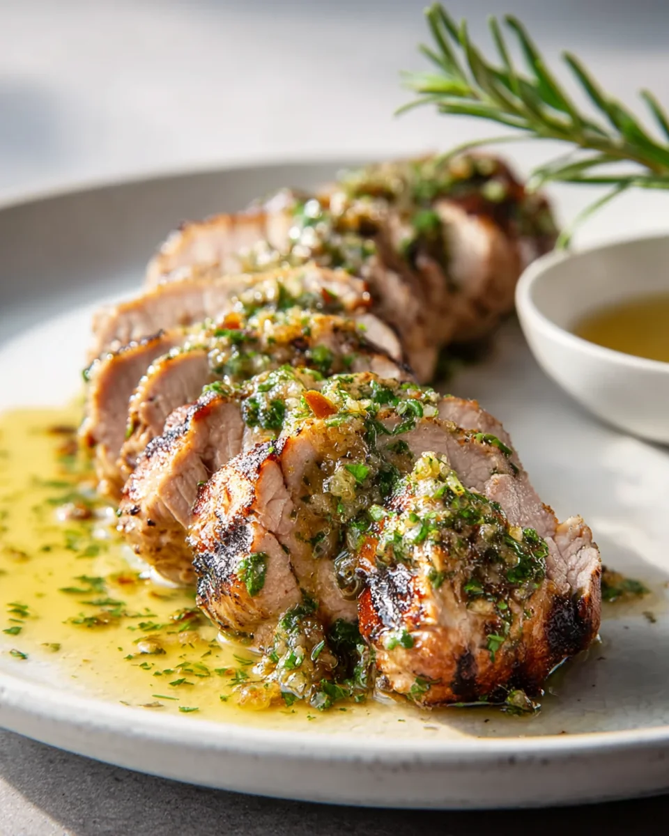 Saftiges Schweinefilet in würziger Senf-Kräutersauce