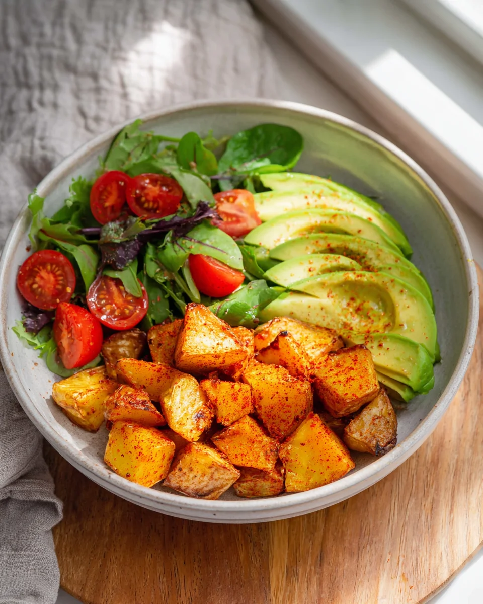 Knusprige Ofenkartoffeln Salat Bowl – Lecker und gesund!