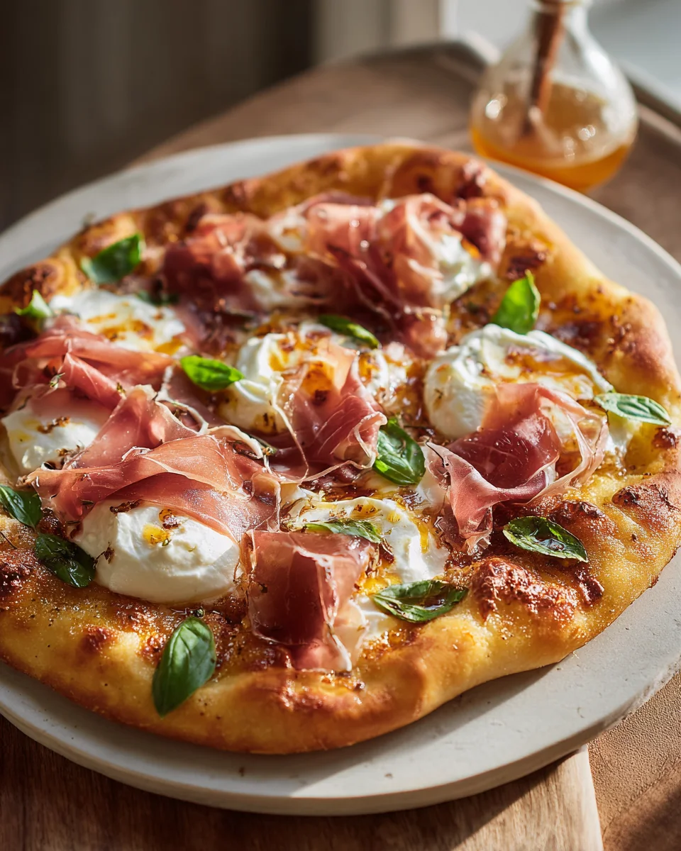 Beef Prosciutto und Honig Burrata Pizza – Geschmackserlebnis!