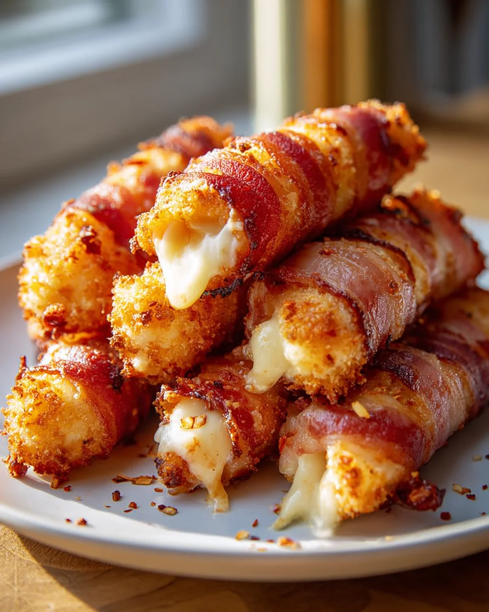 Knusprige Beef Bacon Mozzarella Sticks: So einfach & lecker!