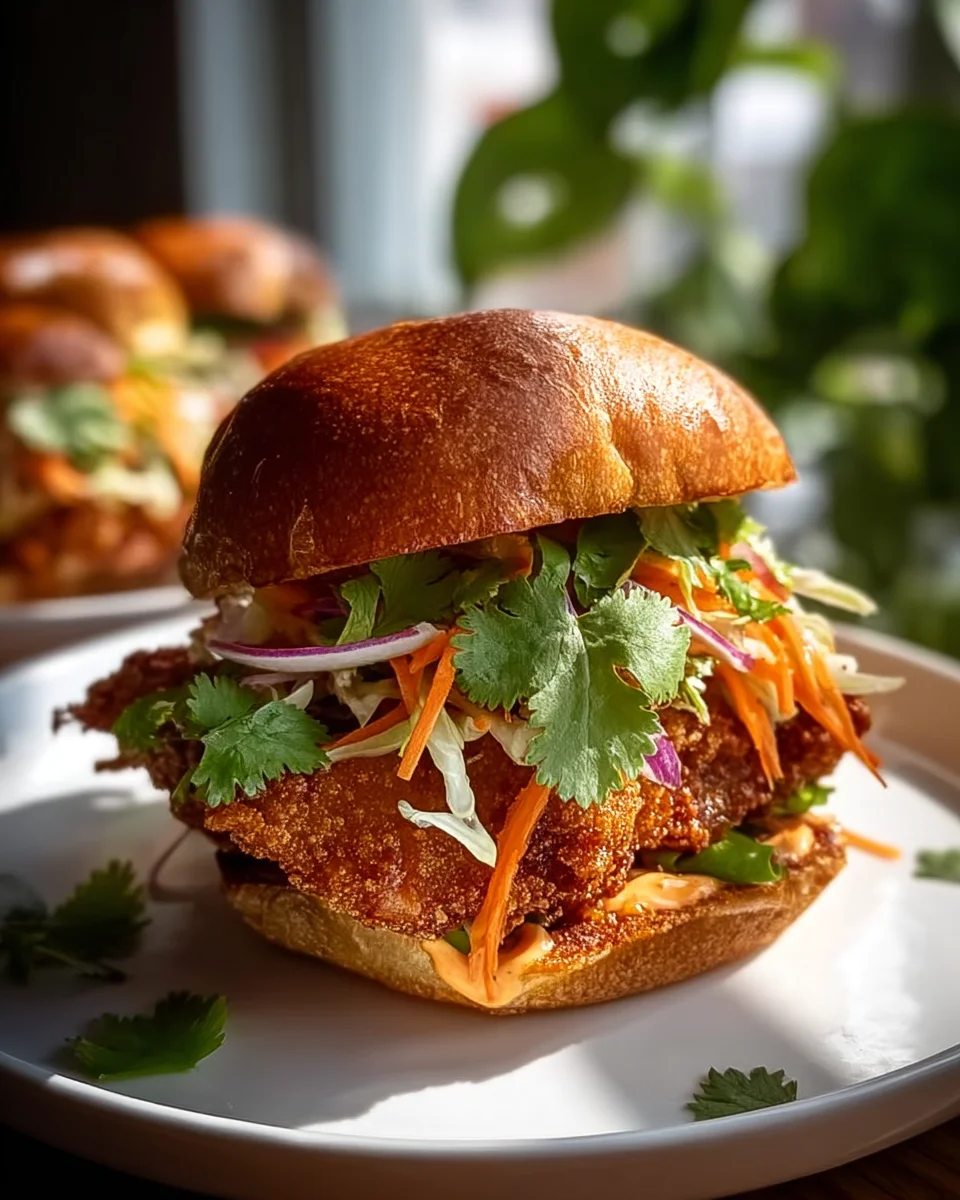 Leckeres Thai Fried Chicken Sandwich: Knusprig und würzig!