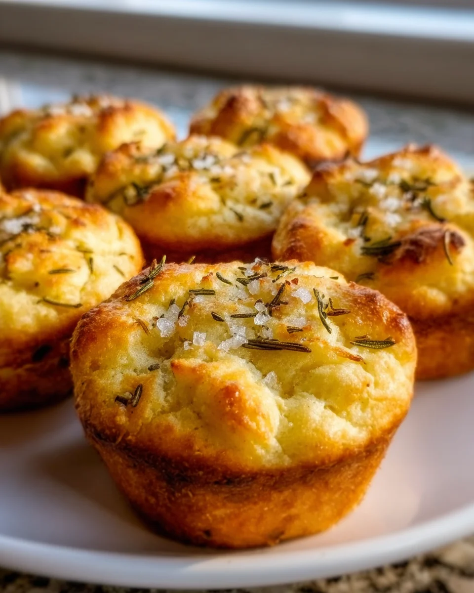Knusprige Goldene Knoblauch-Rosmarin Focaccia Muffins