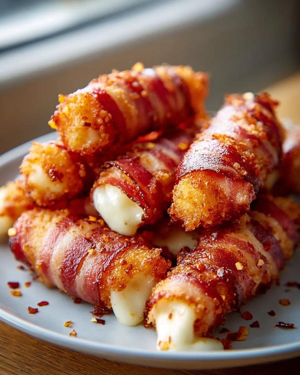 Knusprige Beef Bacon Mozzarella Sticks: So einfach & lecker!