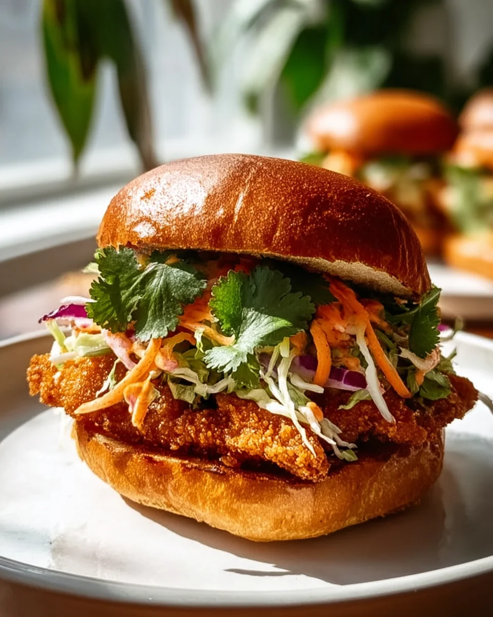 Leckeres Thai Fried Chicken Sandwich: Knusprig und würzig!